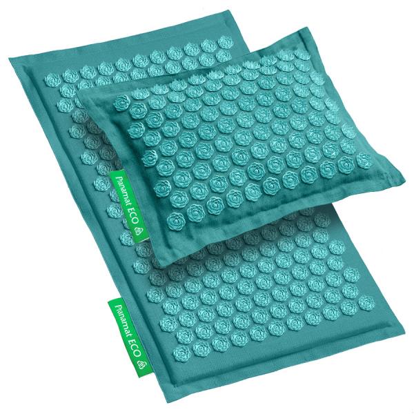 Pranamat ECO Set (Mat + Pillow)  Turquoise & Turquoise