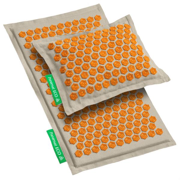 Pranamat ECO Set (Mat + Pillow) Natural & Orange