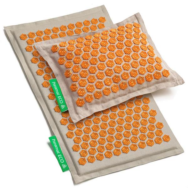 Pranamat ECO Set (Mat + Pillow) Natural & Orange