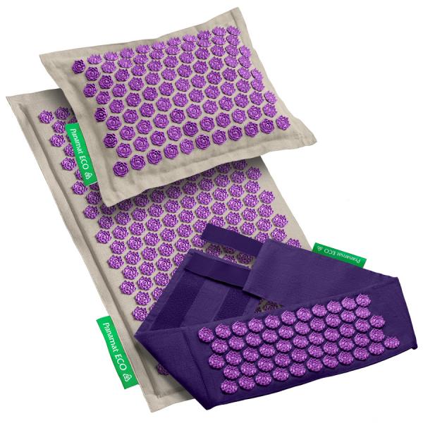 Pranamat + PranaPillow + PranaBelt (Natural/Violet)