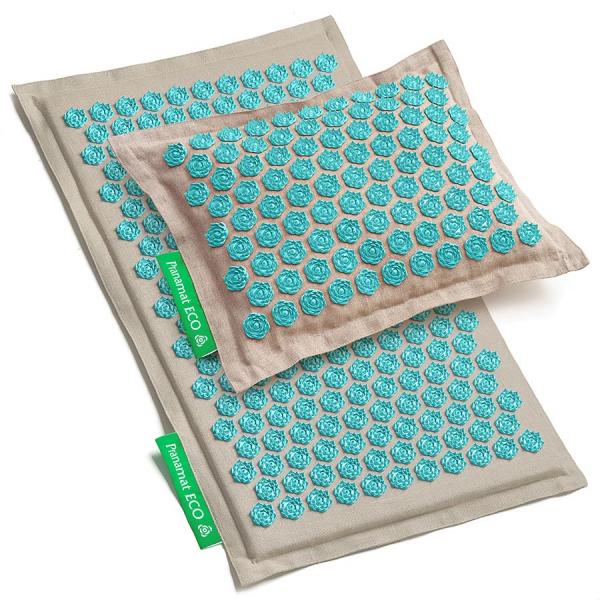 Pranamat ECO Set (Mat + Pillow) Natural & Turquoise