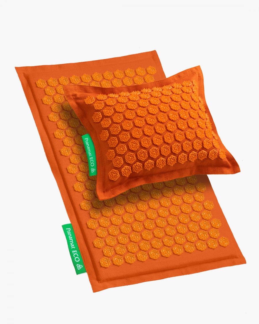 Pranamat ECO Set (Mat + Pillow) Orange & Orange